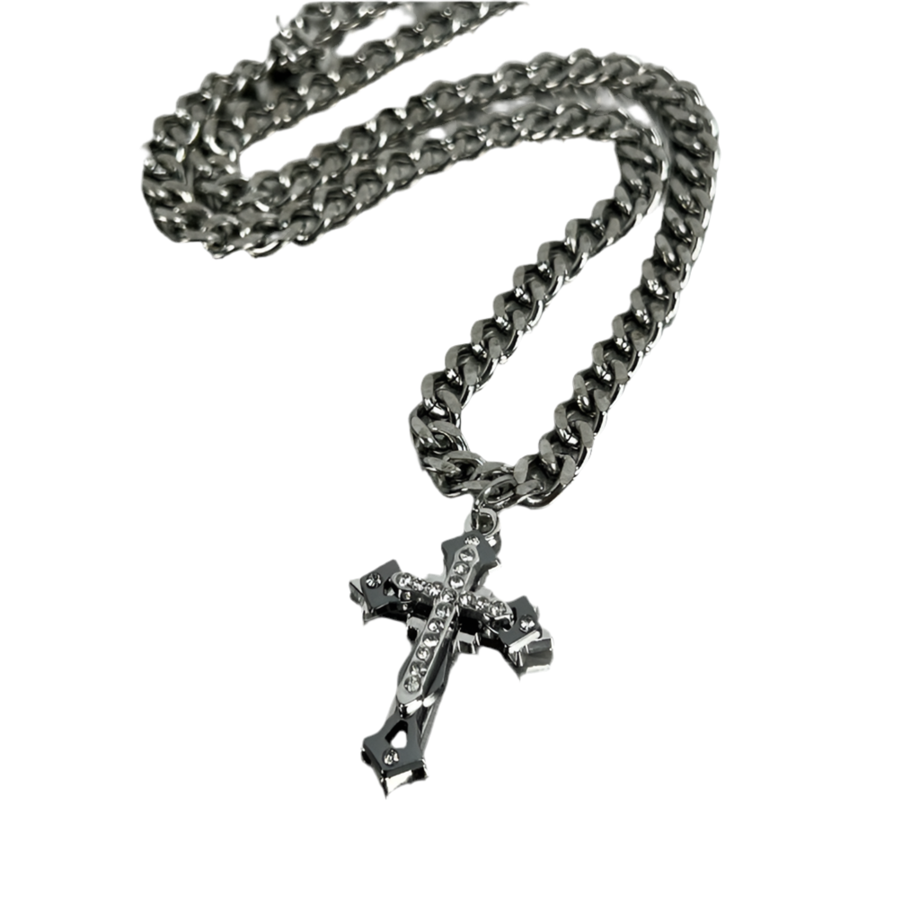 3D Shining Cuban Cross Necklace