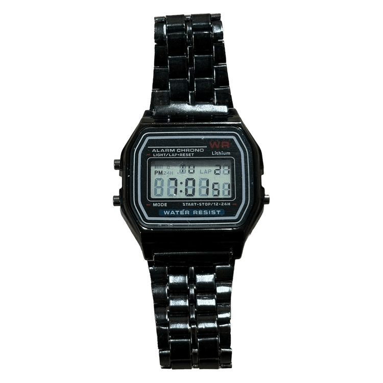 0154 - Retro Square Black Digital Watch