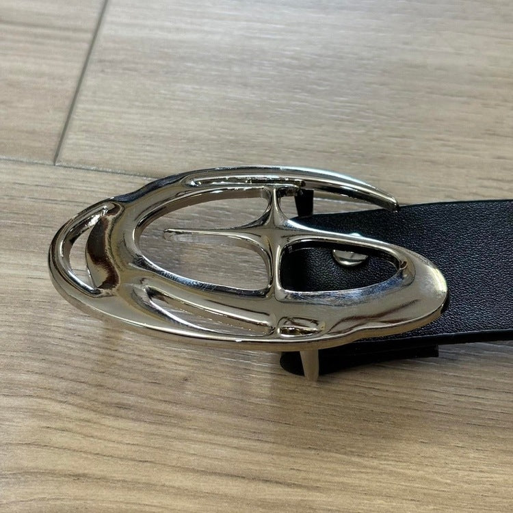 0054 - Star Moon Buckle Belt (Black)