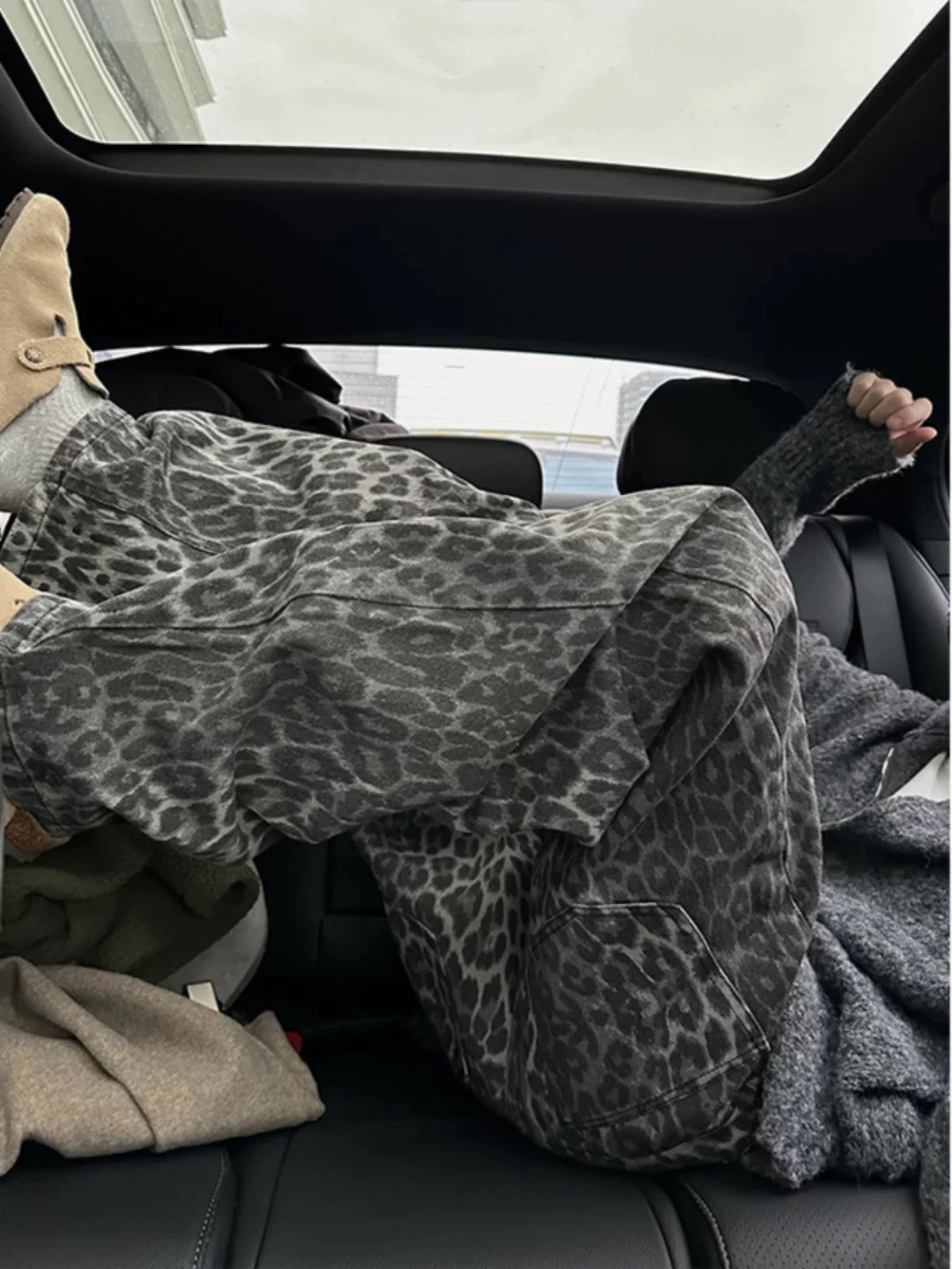 Shadow Leopard Baggy Jeans