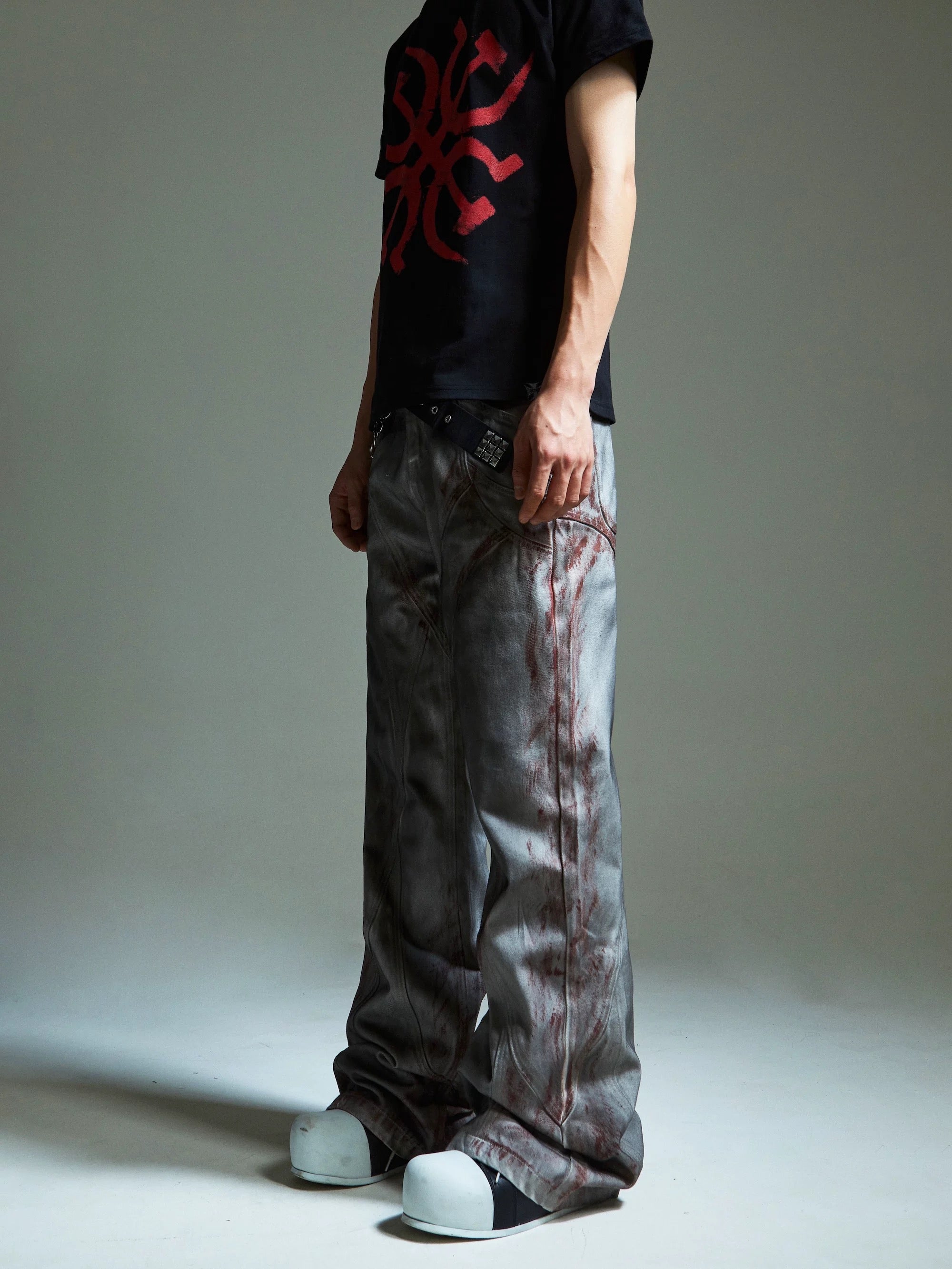 Bloodstain Distressed Baggy Jeans