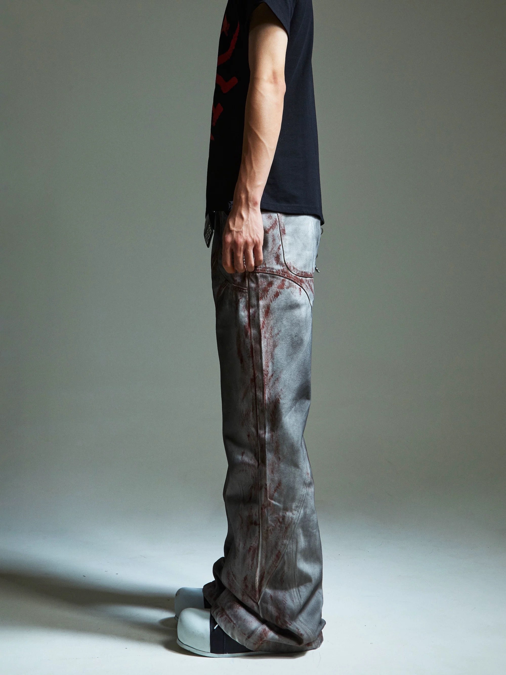Bloodstain Distressed Baggy Jeans