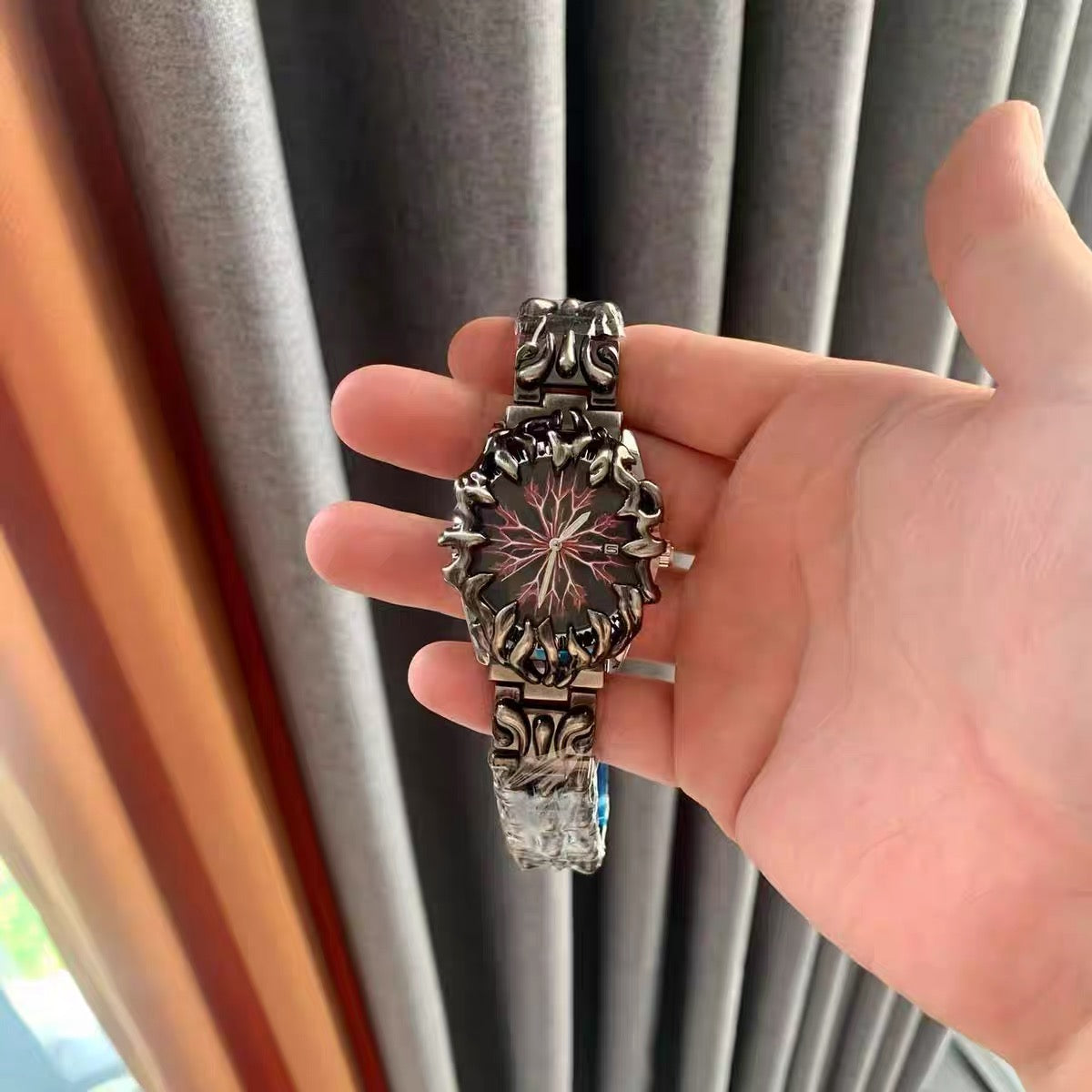 Crimson Vein Steel Watch