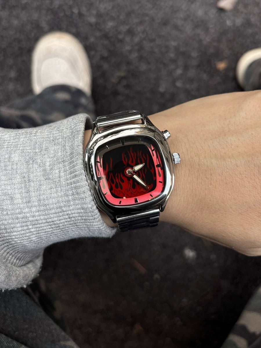 Flamewave Chrome Watch Red