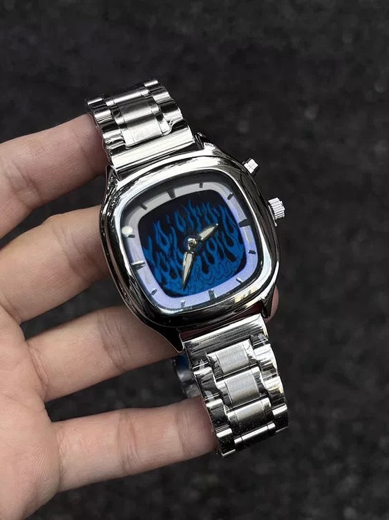 Flamewave Chrome Watch Blue