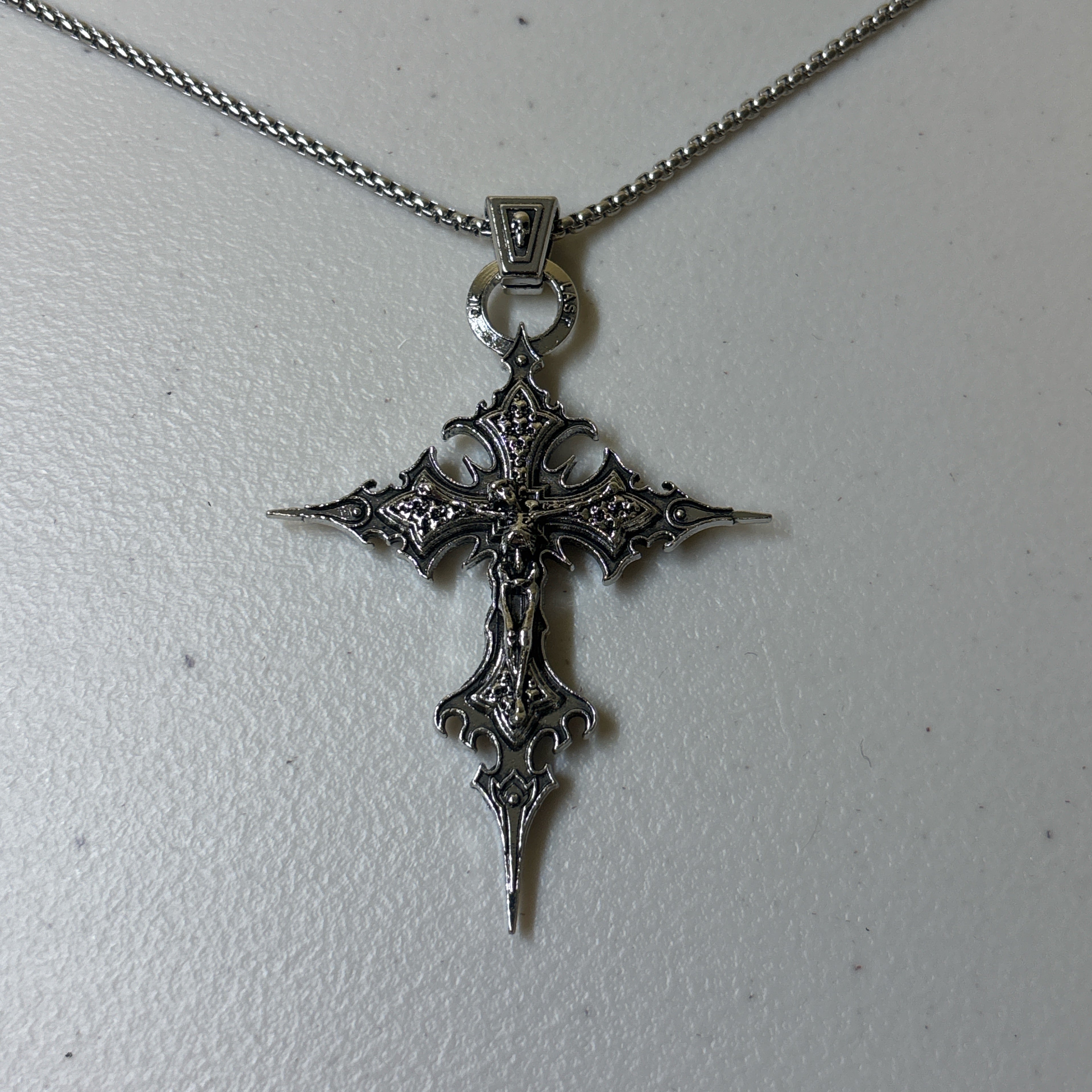 Gothic Skeleton Cross Necklace