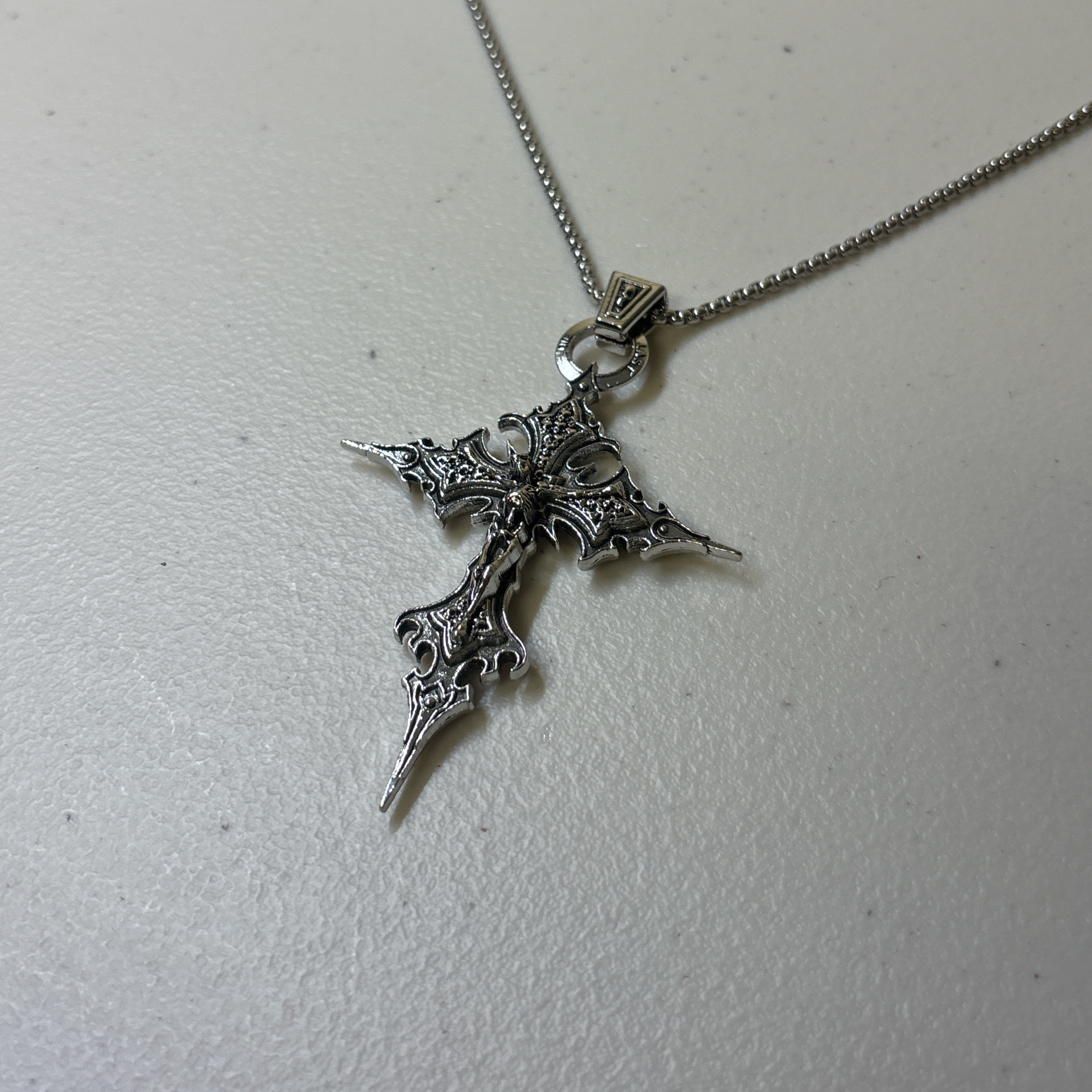 Gothic Skeleton Cross Necklace