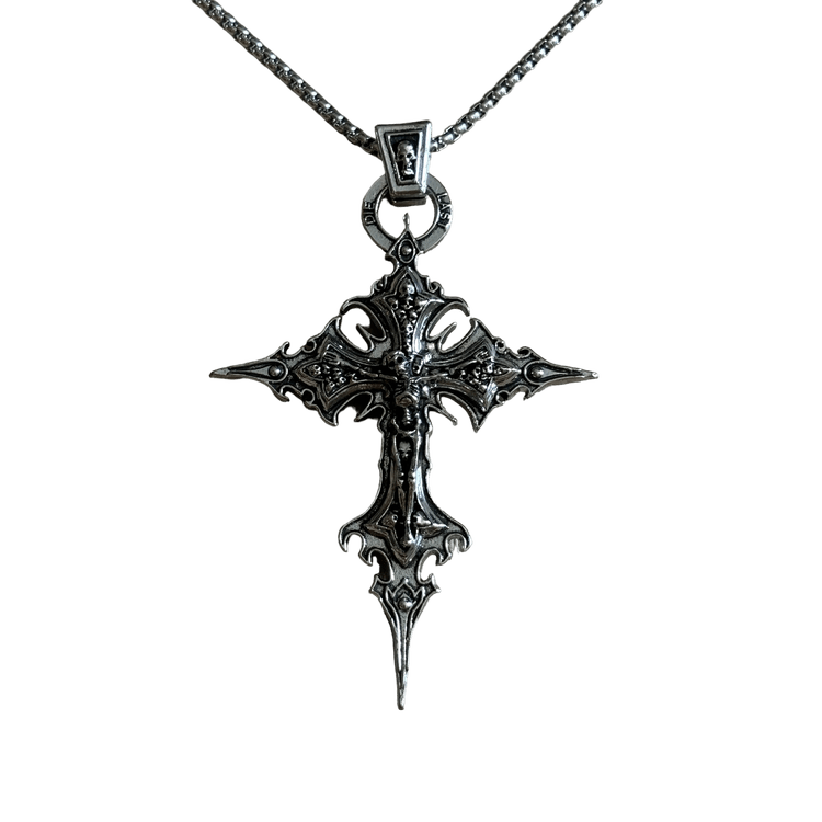 Gothic Skeleton Cross Necklace