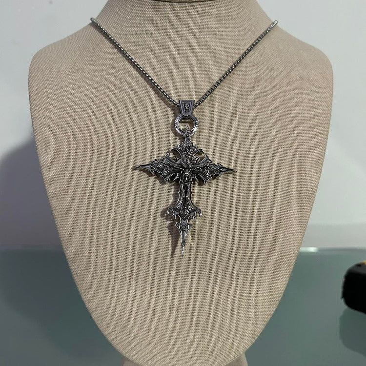 Gothic Skeleton Cross Necklace