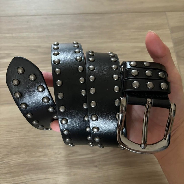 0071 - Vintage Rock Studded Belt (black)