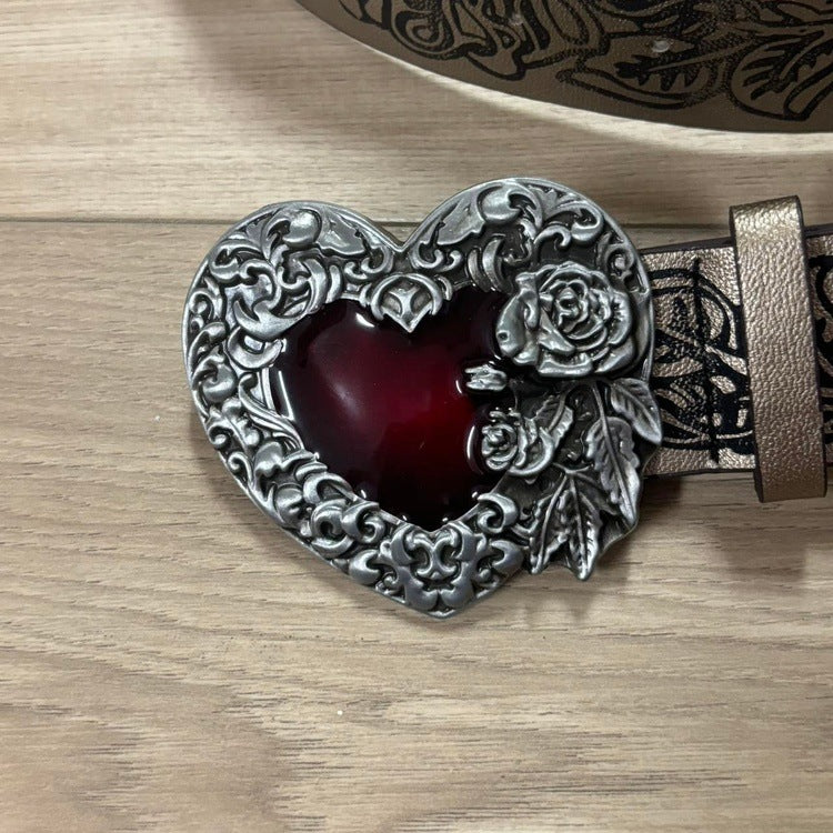 0019 - Gothic Rose Heart Belt