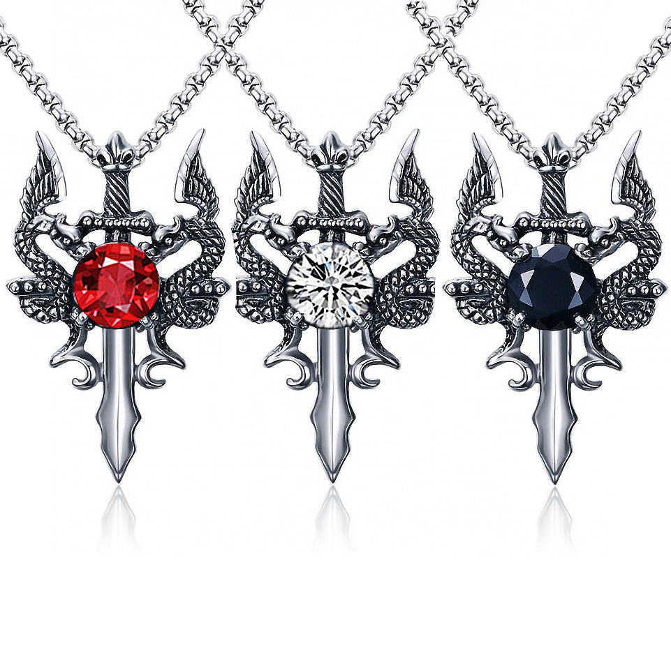 Dragon Sword Stone Necklace