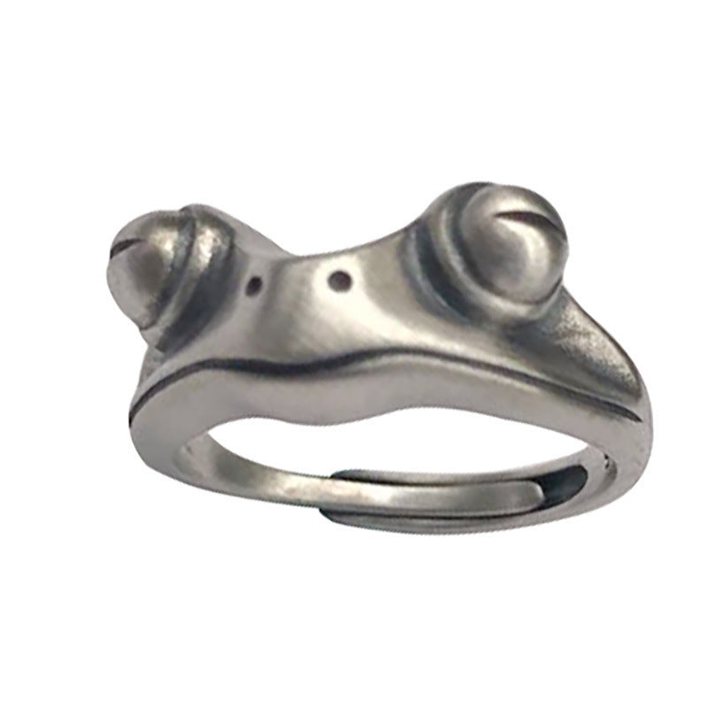 0318 - Silvery Frog Ring