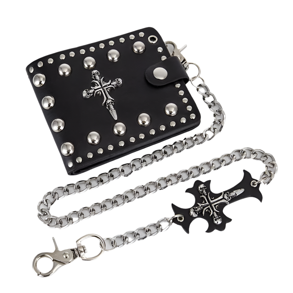 Studded Cross Skull Wallet