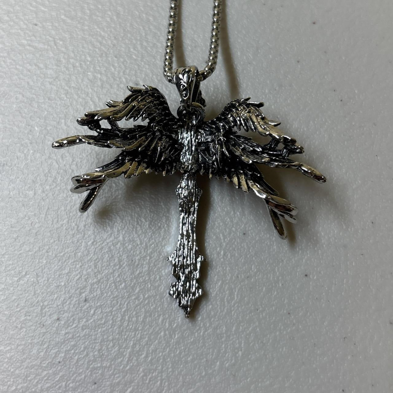 0646 - Angel Multi Wings Cross Necklace