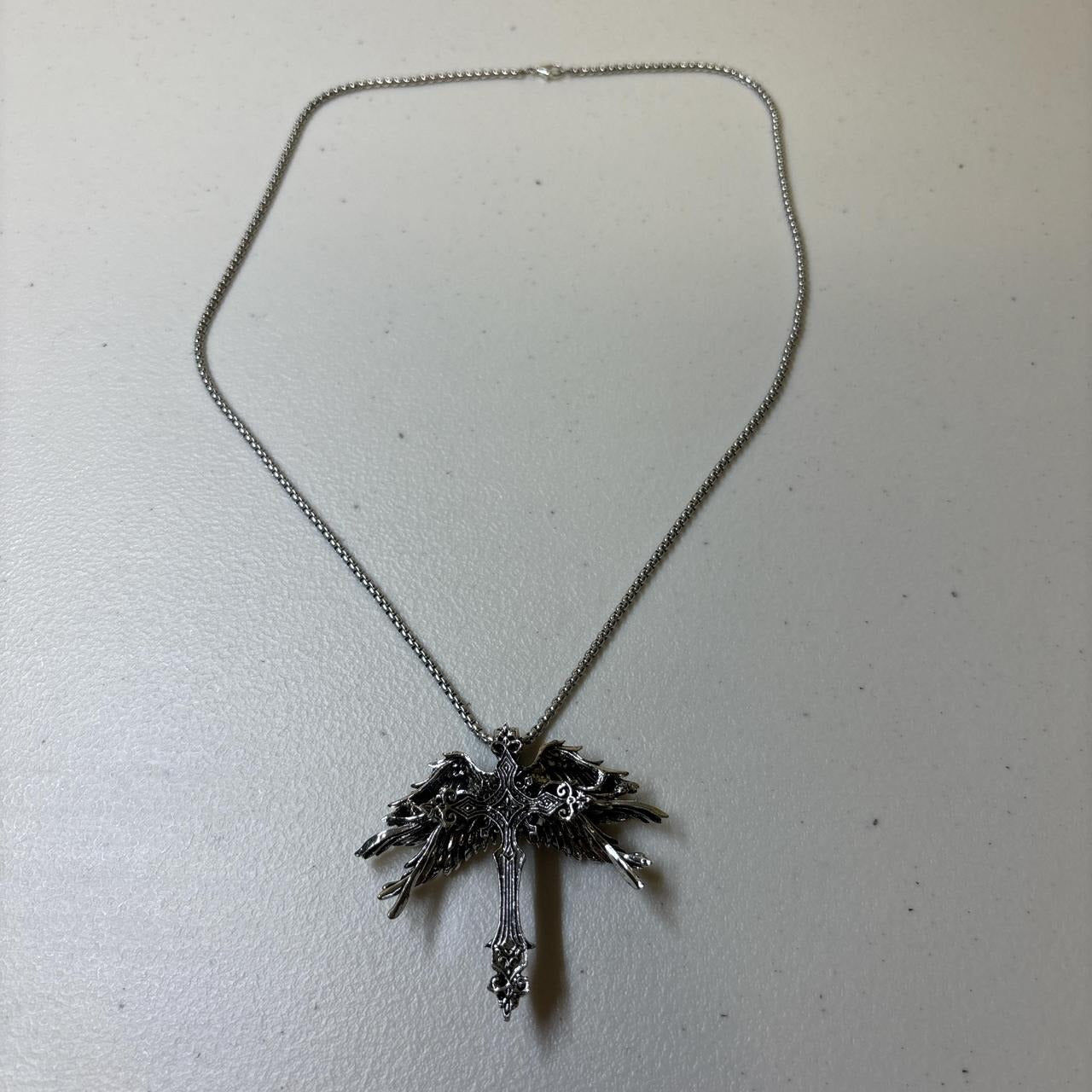 0646 - Angel Multi Wings Cross Necklace