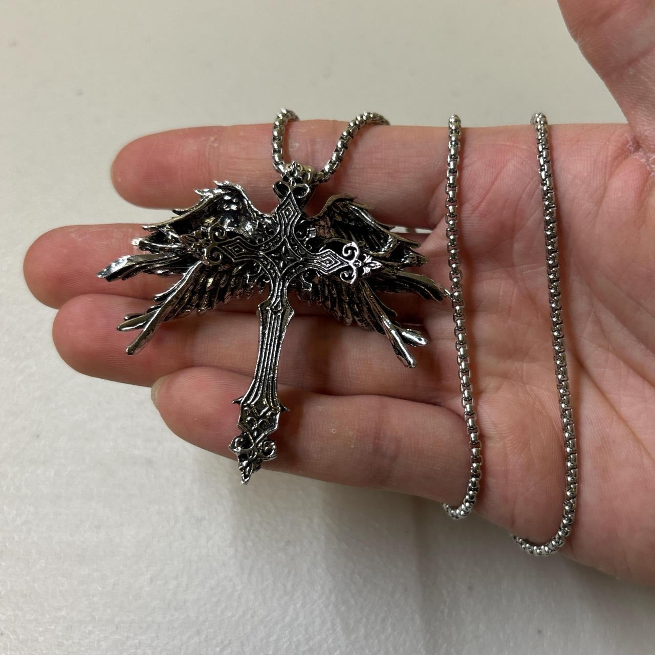 0646 - Angel Multi Wings Cross Necklace