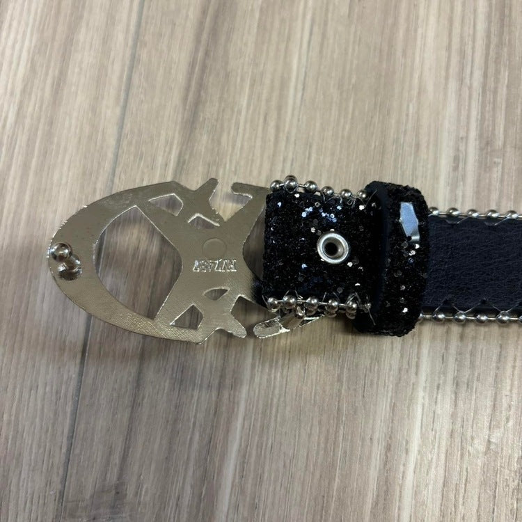 0057 - Triple Star Rhinestone Belt