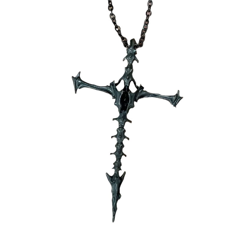 Cursed Skeleton Cross Necklace