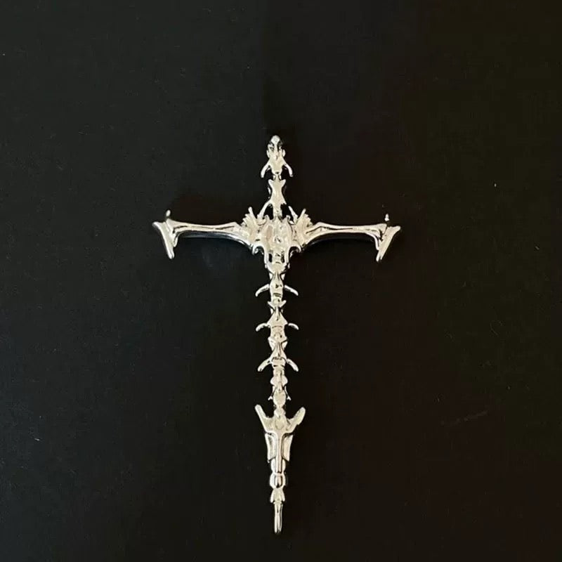 Cursed Skeleton Cross Necklace