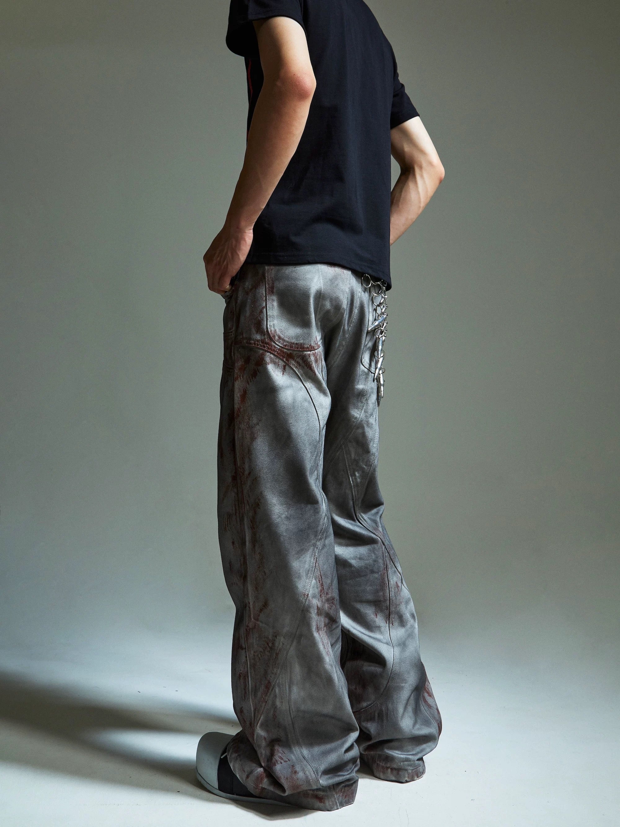 Bloodstain Distressed Baggy Jeans