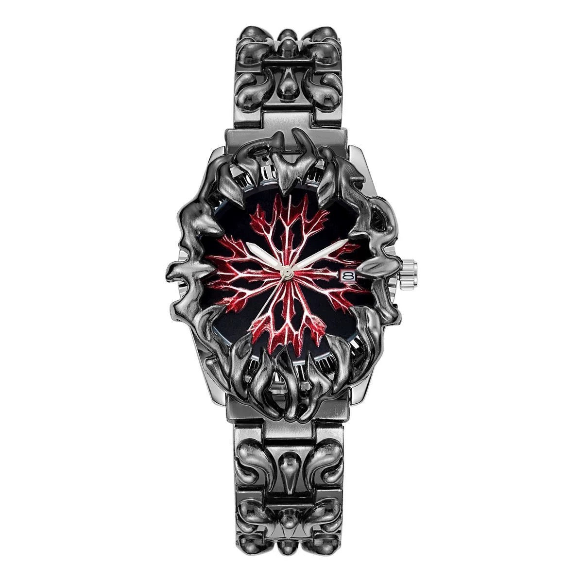 Crimson Vein Steel Watch