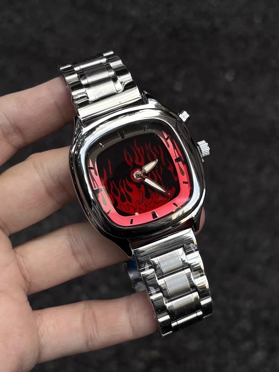 Flamewave Chrome Watch Red