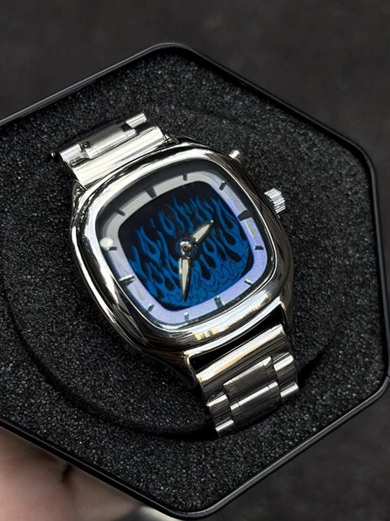 Flamewave Chrome Watch Blue