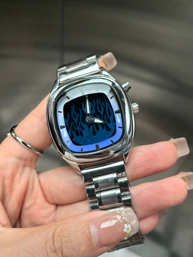 Flamewave Chrome Watch Blue