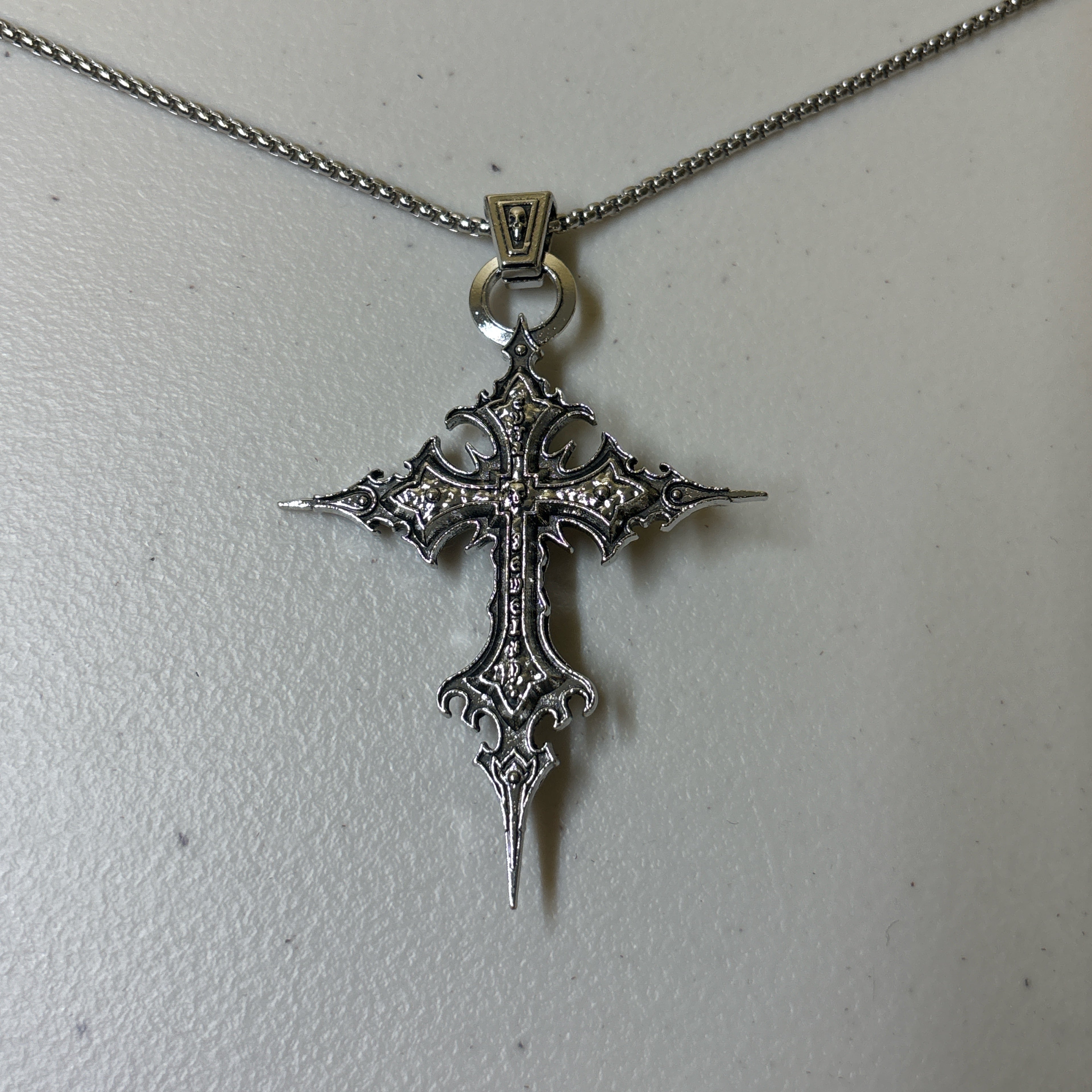 Gothic Skeleton Cross Necklace