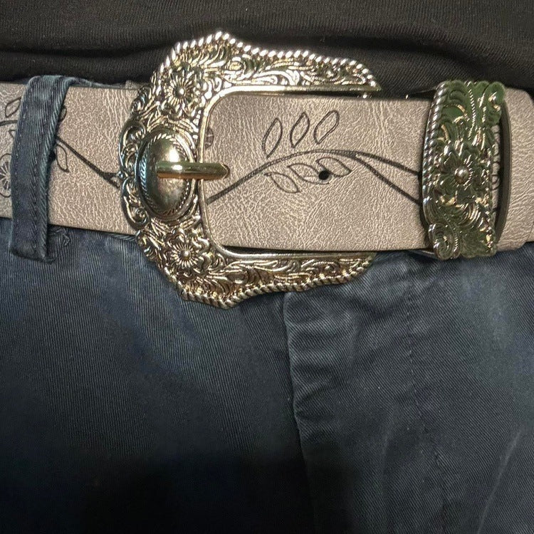 0123 - Y2K Gothic Buckle Belt (gray)