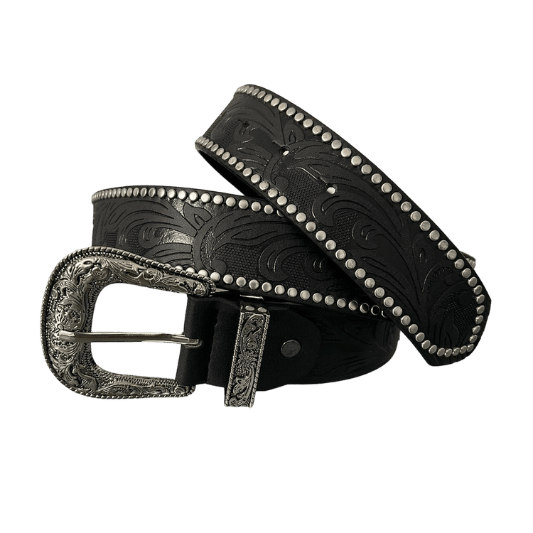 0022 - Y2K Buckle Studded Belt (black)