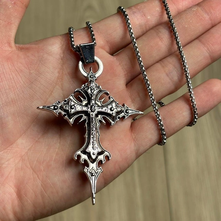 Gothic Skeleton Cross Necklace