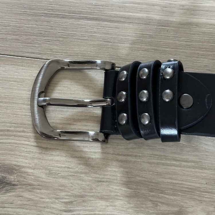 0071 - Vintage Rock Studded Belt (black)