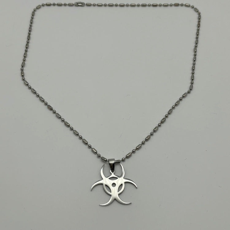 0255 - Silver Biohazard Necklace