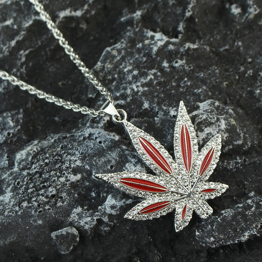 Rhinestone Weed Necklace
