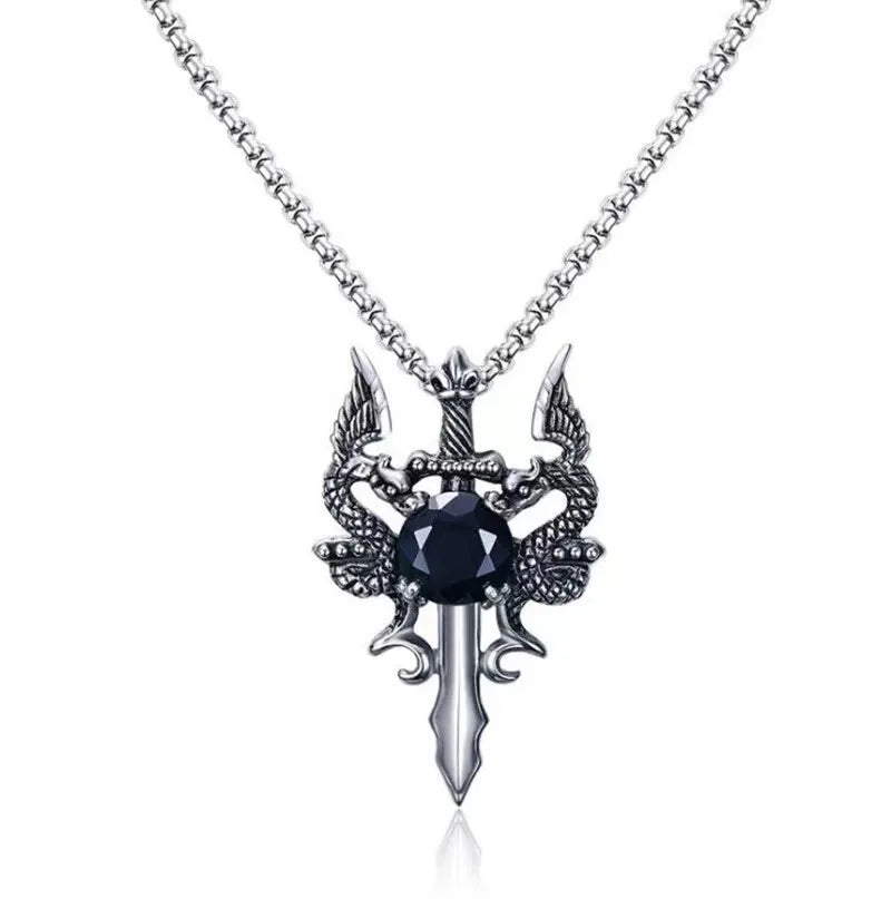 Dragon Sword Stone Necklace