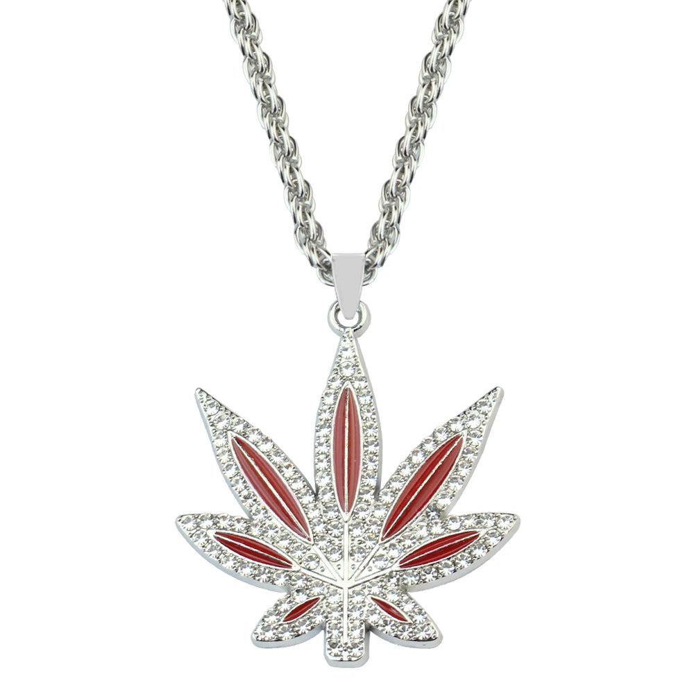 Rhinestone Weed Necklace