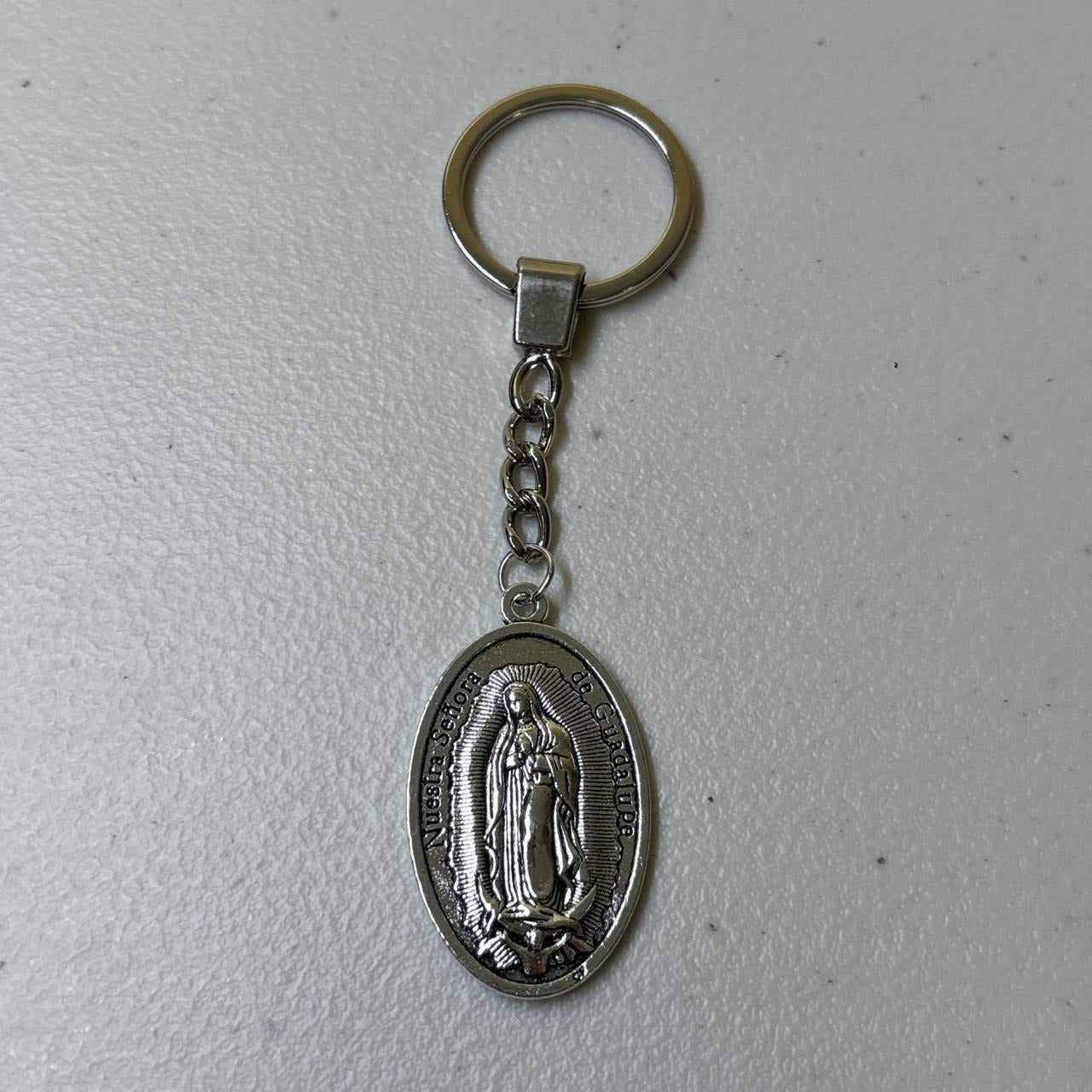 0609 - Virgin Mary Silver Keychain