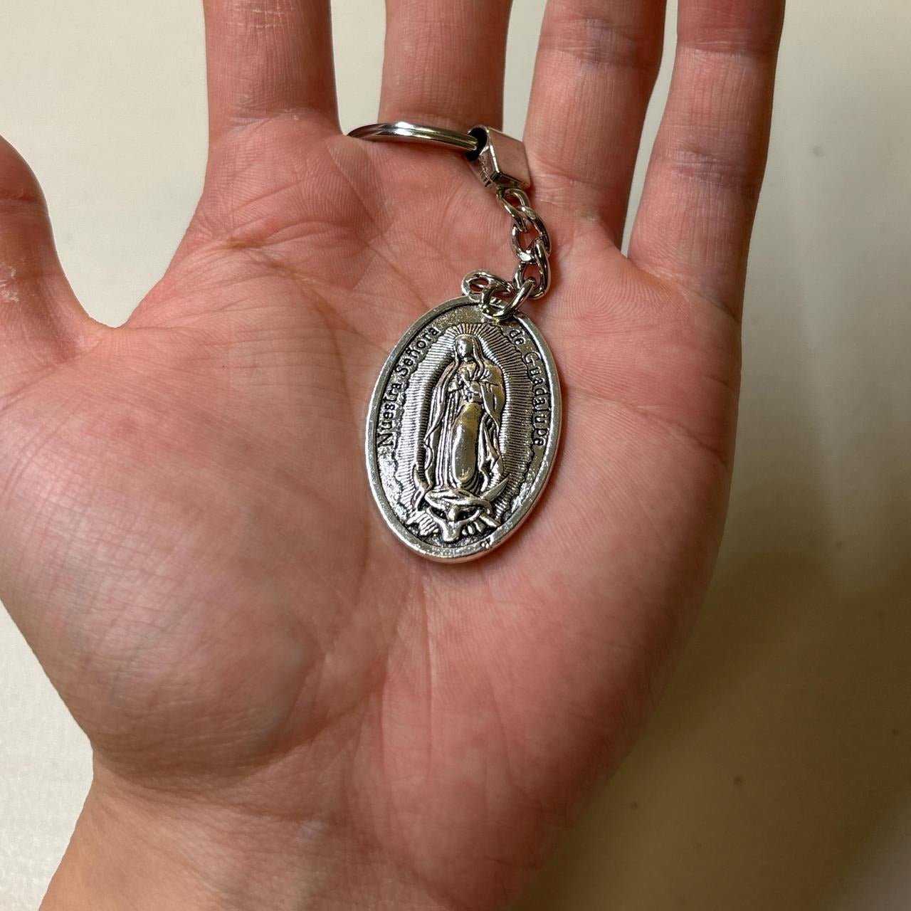 0609 - Virgin Mary Silver Keychain